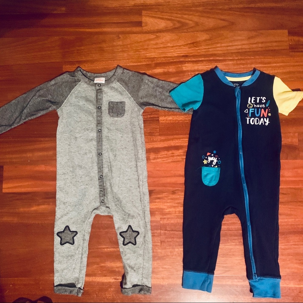 2 Two Cat & Jack sleeper onesies size 12 month